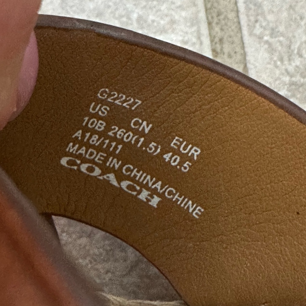 New Coach Primrose Espadrille Sandals Size 10 brown real leather wedges shoes - Picture 7 of 9